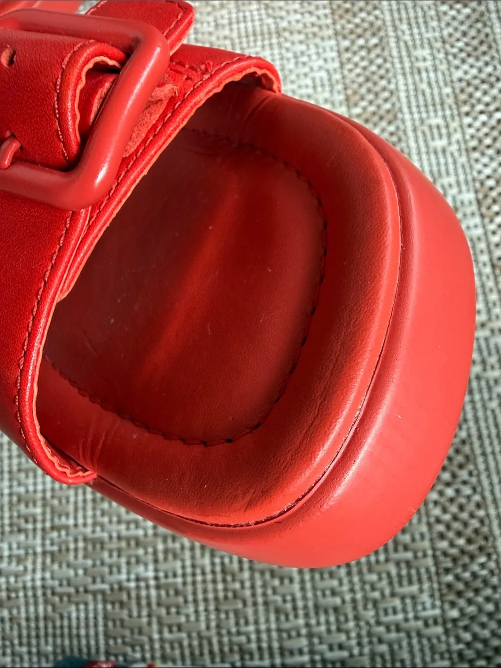 CAMPER: Women Red Buckle Wedge Sandals - Comfortable Summer Shoes